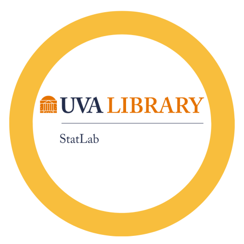 UVA Library StatLab logo in a yellow circle