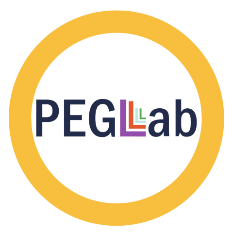 Public Engagement in Governance Looking, Listening and Learning Laboratory (PEGLLLLab) logo in a yellow circle