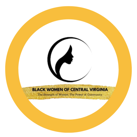 Black Women of Central Virginia logo in a yellow circle