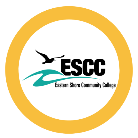 Eastern Shore Community College logo in a yellow circle