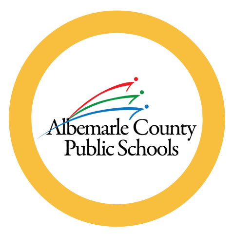 Albemarle County Public Schools logo in a yellow circle