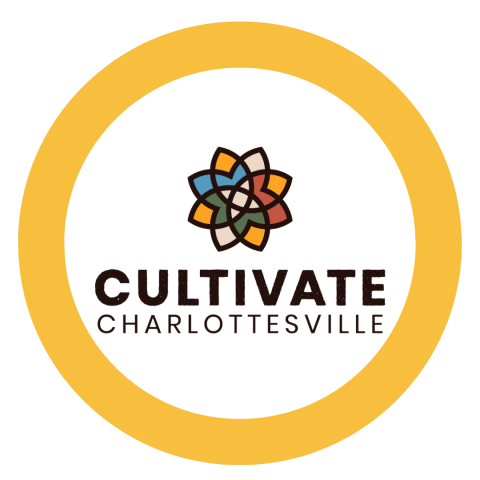 Cultivate Charlottesville logo in a yellow circle